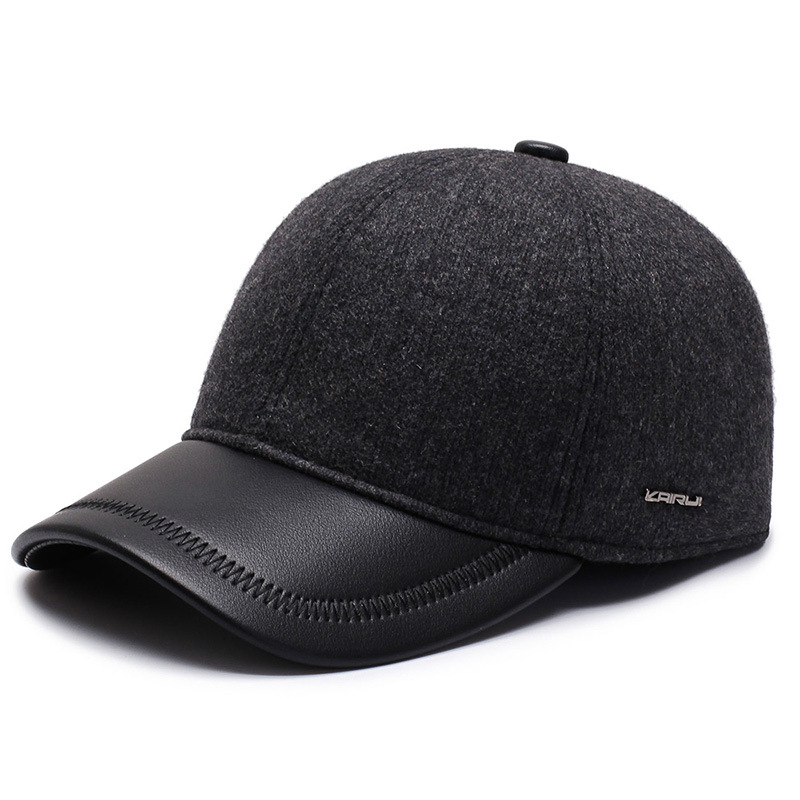 Cappello autunnale e invernale da uomo, berretto da baseball caldo da ciclismo all'aperto, semplice berretto con visiera anti-freddo_voghion.com