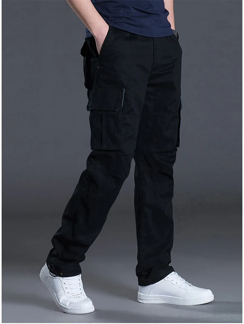 Lente Herfst Cargo Casual Heren Baggy Normale Katoenen Broek Mannelijke Combat Tactische Broek Multi Zakken_voghion.com