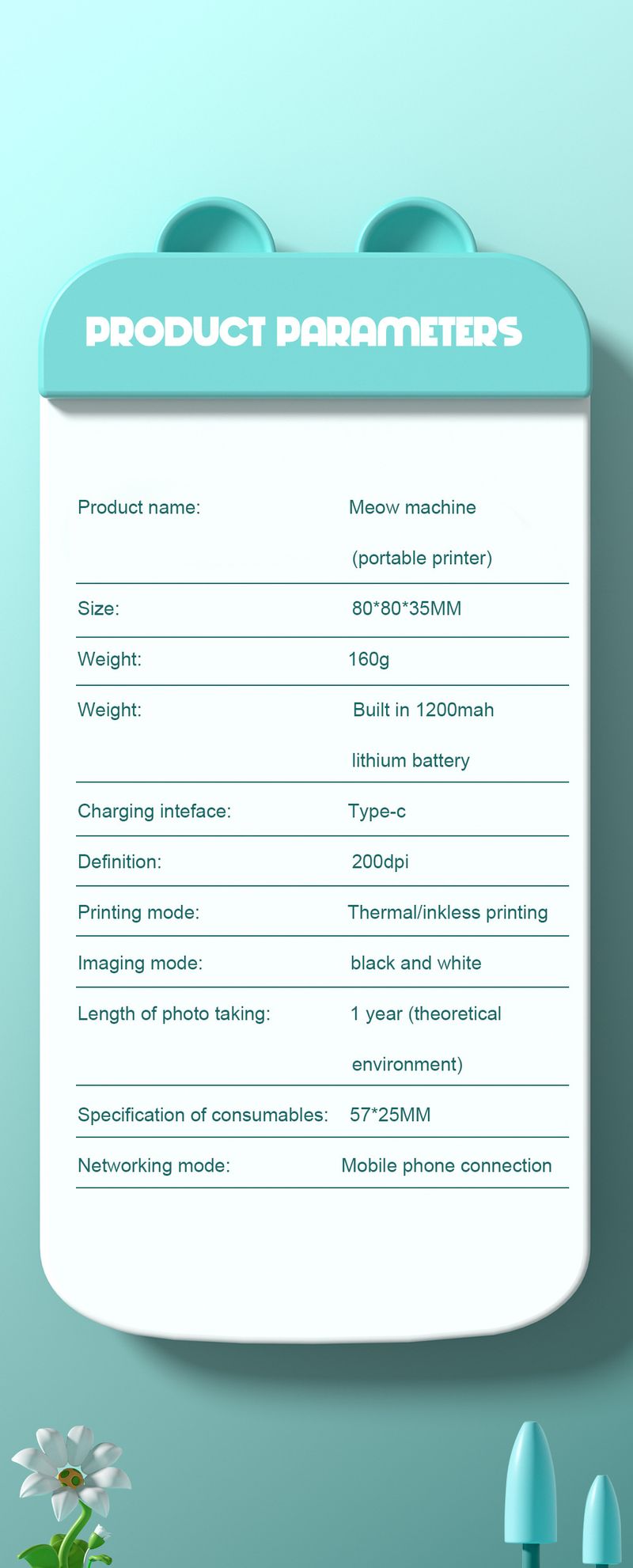 New mini printer portable small household can be connected to mobile phone Bluetooth photo label printer_voghion.com