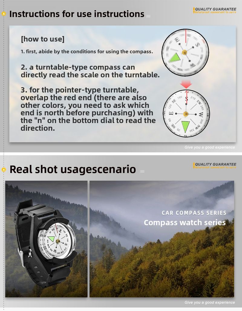 Wrist Watch Teaching Aids North Gift Compass Portable Waterproof High Precision In Stock_voghion.com