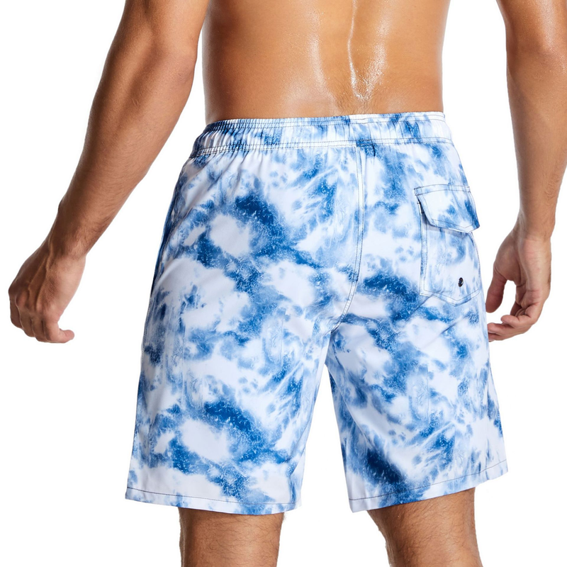Summer Men's Double layered 2-in-1 Beach Large Running Mesh Sports Quarter Pants Quick drying and Waterproof_voghion.com