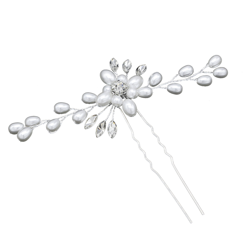 Ebay cross-border supply Korean bridal handmade pearl crystal hairpin pin U-shaped clip wedding headwear_voghion.com