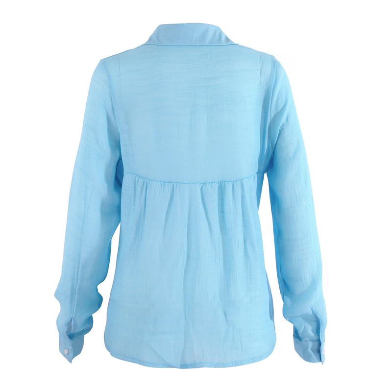 Camicia di lino a maniche lunghe ampia casual da donna. Stock pronto da donna di grandi dimensioni_voghion.com