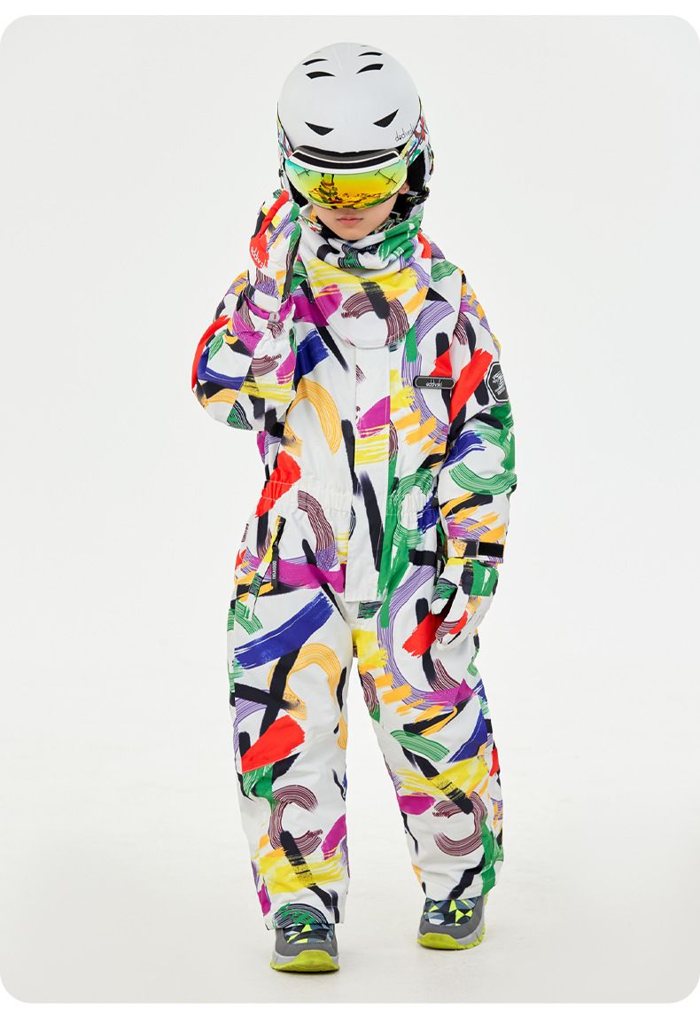 "Geïsoleerd sneeuwpak voor kinderen - waterdicht en winddicht eendelig skipak voor jongens en meisjes (Aurora/Paars/Alfabet/Bliksem, 100-140 cm)"_voghion.com
