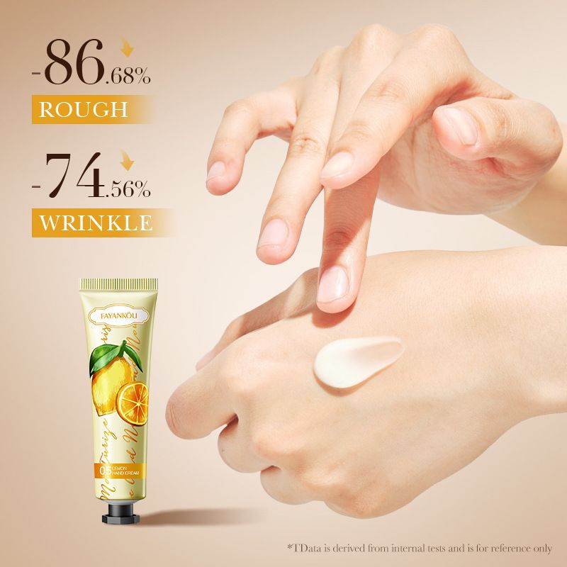 Crema de manos hidratante FAYANKOU de limón para otoño e invierno, antiagrietamiento. Versión completa en inglés._voghion.com