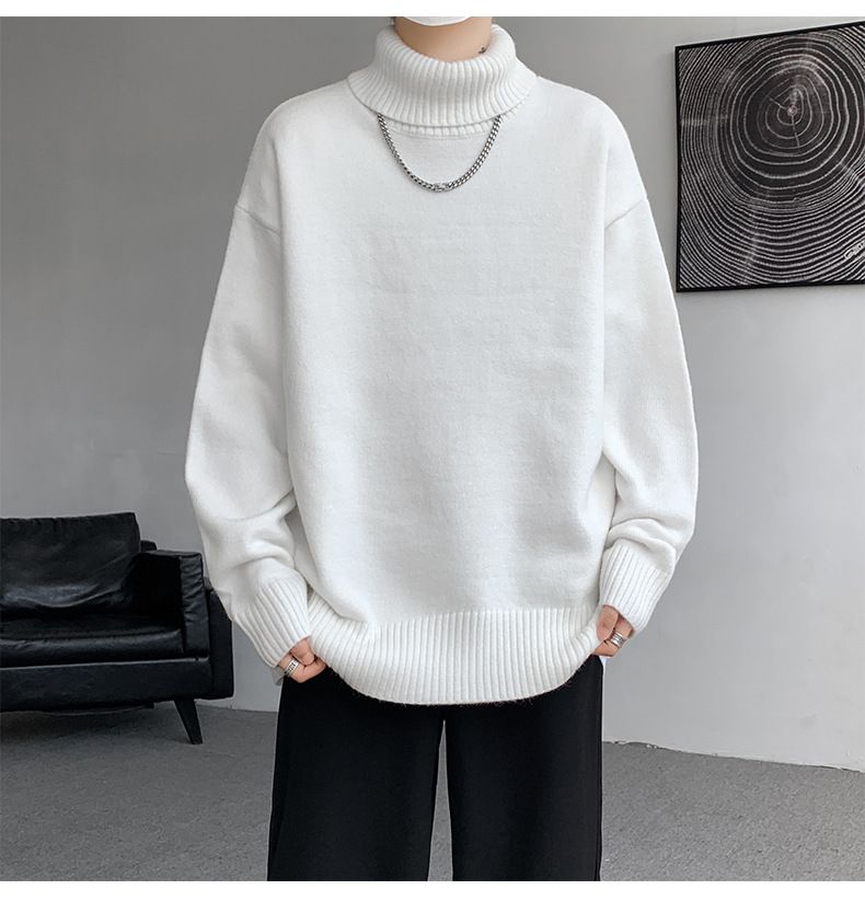 Maglione dolcevita caldo e reversibile per uomo, camicia di alta qualità per autunno e inverno, maglione lavorato a maglia alla moda in stile casual e casual._voghion.com