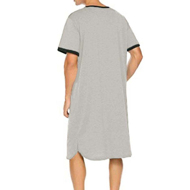 Vékony és hosszúkás, lélegző, laza, rövid ujjú, bőrbarát pizsamák, férfi pólók, otthoni ruházat_voghion.com