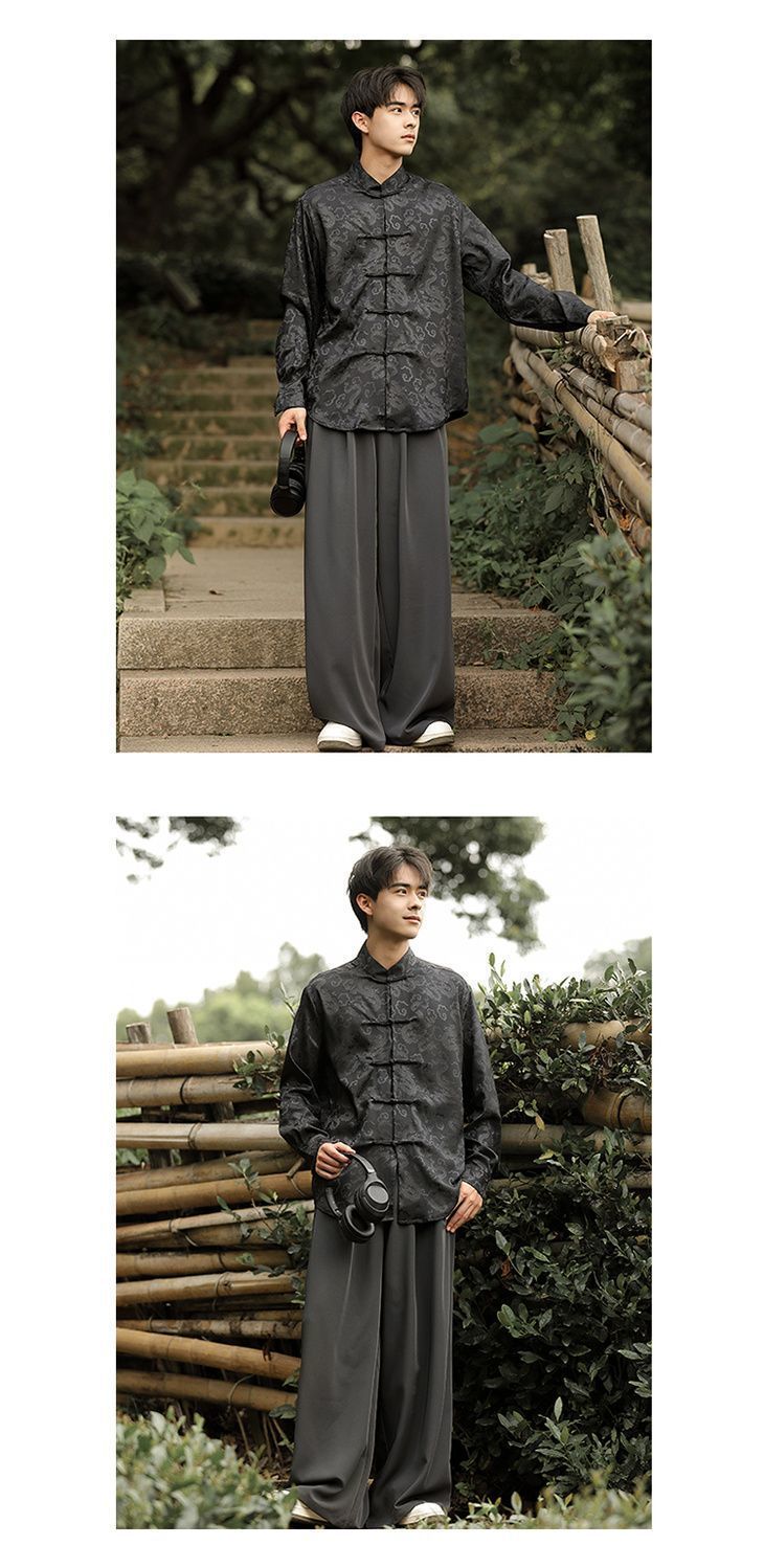 Tang seide hemd in große größe, lose Chinesischen stil stehkragen langarm hemd, frühling und sommer neue stil,_voghion.com