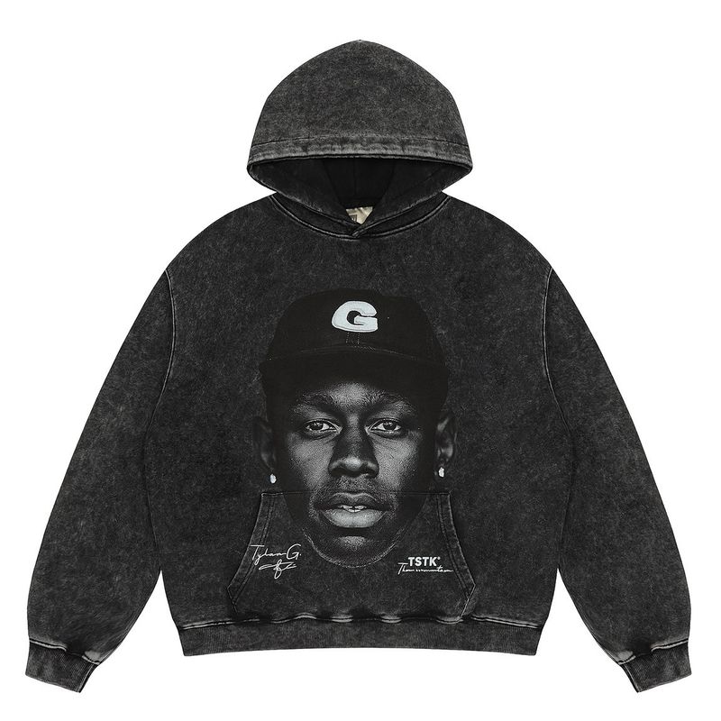 Saint Michael's Hopeless Eyes 'Dead Inside' gewaschener Vintage-Kapuzenpullover für Männer_voghion.com