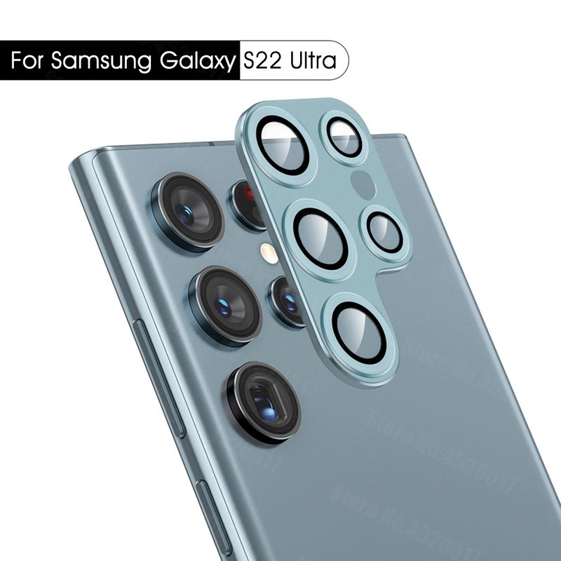 Carcasă cu inel metalic pentru lentilă de cameră pentru Samsung Galaxy S22 Ultra, protectoare pentru cameră, lentilă pentru Galaxy S22 Ultra, sticlă pentru Samsung S_voghion.com