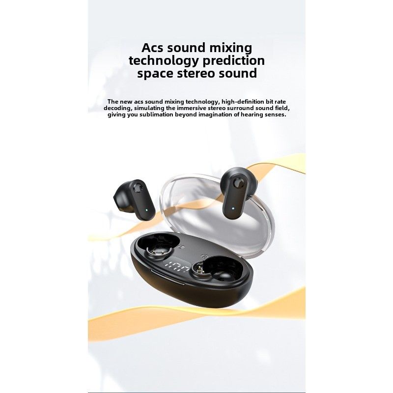 Casque sans fil Bluetooth S450TWS 5.3 compartiment transparent casque à poignée courte longue durée de vie de la batterie_voghion.com