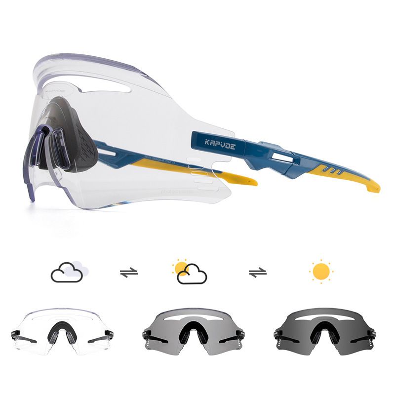 Kapvoe New Color Changing Cycling Glasses Running Sports Goggles Mountain Bike Day And Night Dual Use Goggles_voghion.com