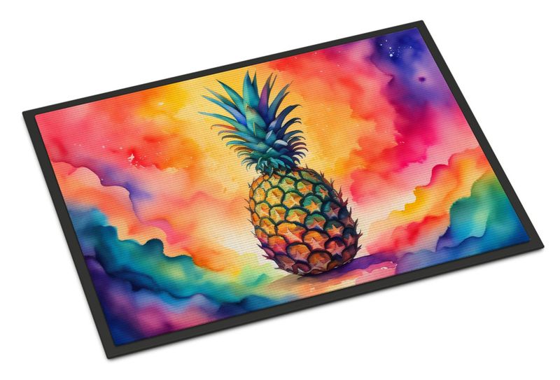 Colorful Pineapple Doormat Front Door Mat Indoor Outdoor Rugs For Entryway, Non Slip Washable Low Pile, 24H X 36W_voghion.com