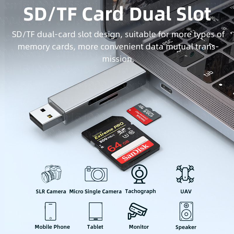 in 1 2 USB/Type-C Card R USB 2.0 SD/Micro SD TF OTG Smart Memory Card Adapter for Laptop Mini Size USB2.0 SD Card _voghion.com