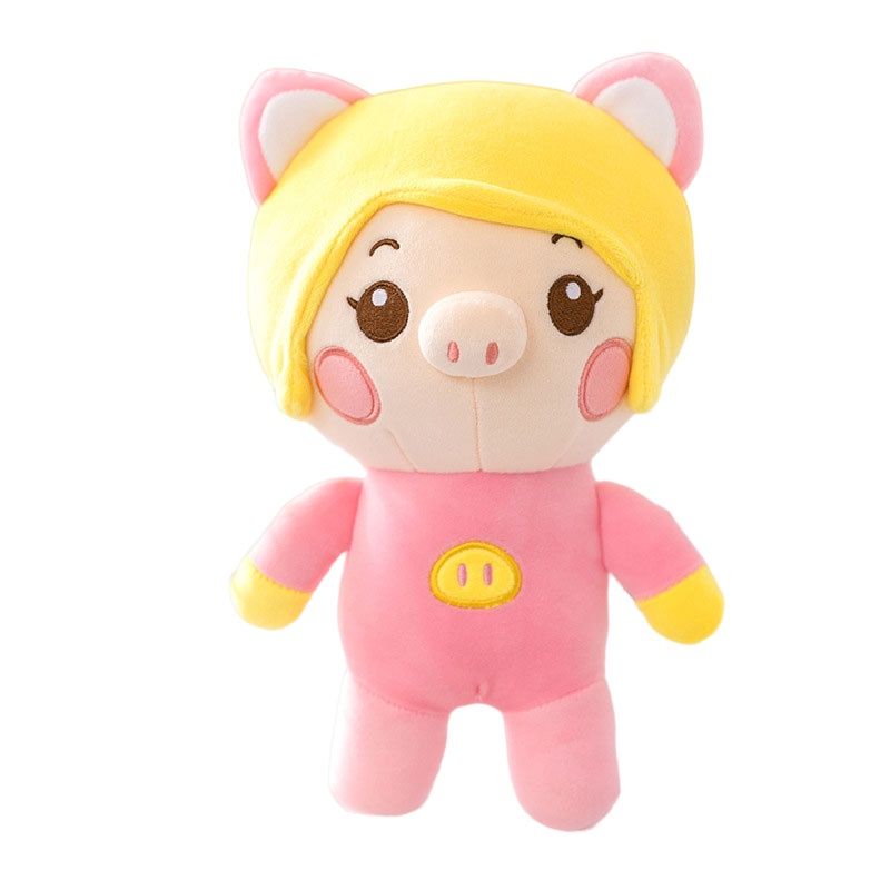 Plüschschweinchen, molliges Heldenspielzeug für Mädchen, niedliche und liebenswerte Puppe im Cartoon-Stil, Stofftier_voghion.com