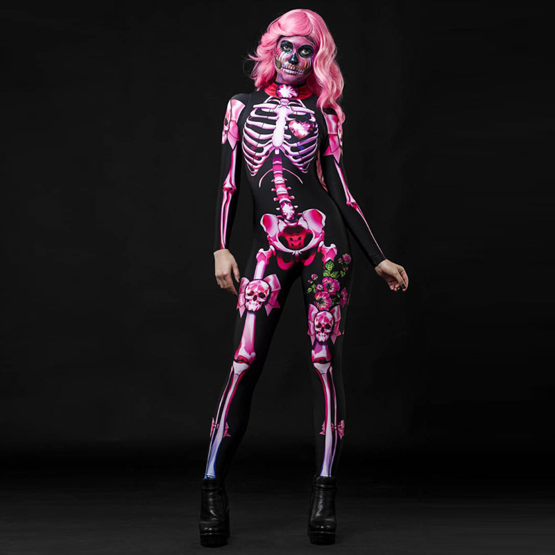 Îmbrăcăminte pentru femei FC635 Spot Explosion Costum de Halloween Bal Schelet Rochie Părinte-Copil Salopetă Femeie_voghion.com