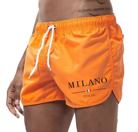 Men's Quick-Dry Swim Shorts With City Print - Lightweight Beach Shorts For Swimming, Jogging & Casual Wear - Summer Outdoor Active Shorts_voghion.com