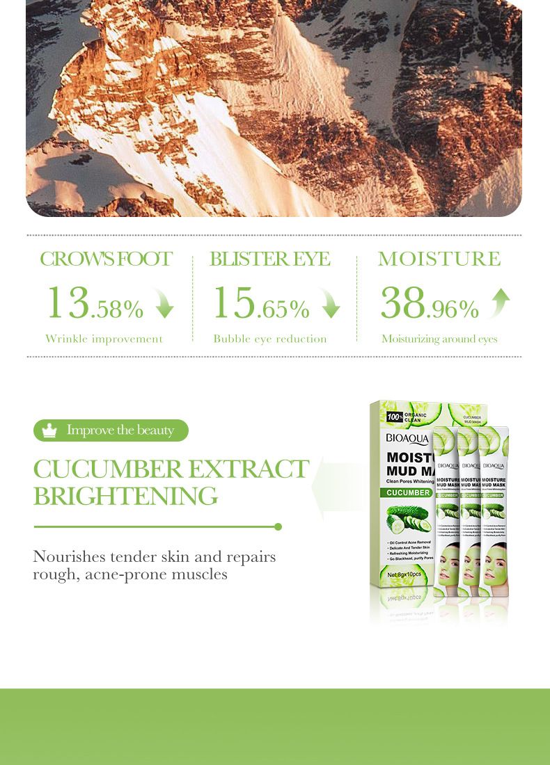 BIOAOUA Dead Sea Mud Whitening Mud Mask 8gx10pcs Hydrating Oil Control Cleansing Mask Moisturizing Mask_voghion.com