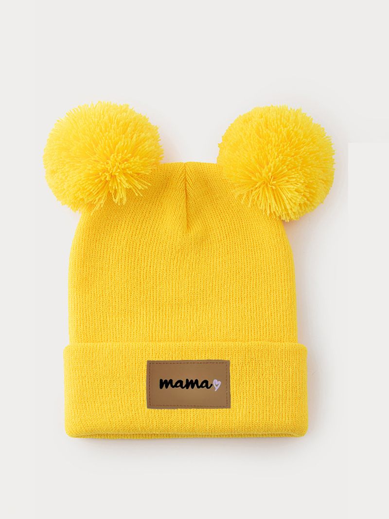 Gorro de punto para mujer con doble pompón - Mezcla de algodón suave, gorro de invierno cálido para mujer, elegante y cómodo, perfecto para el clima frío_voghion.com