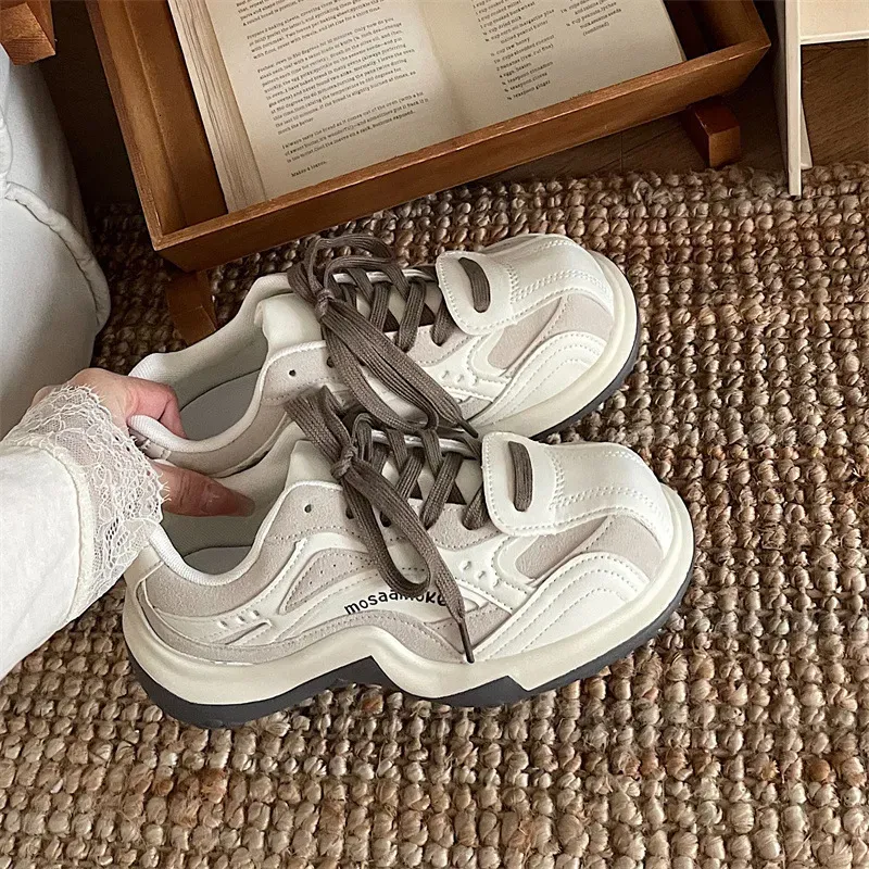 Paris Style Small Thick Soled Dad For Women New Spring Autumn Versatile Lightweight And Height Increasing Casual Shoes_voghion.com