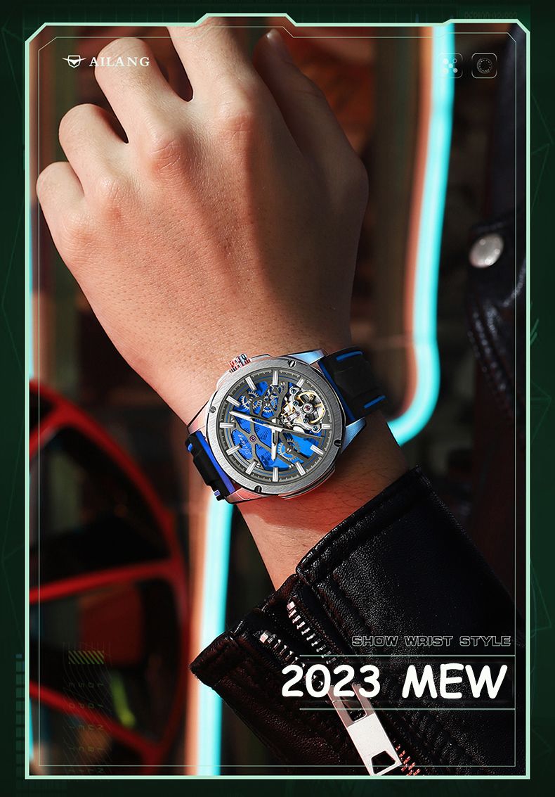 AILANG Luxury Tourbillon Watch Men Skeleton Dial Automatic Mechanical Watches Leather Strap Sport Clock Reloj Hombre 2025_voghion.com