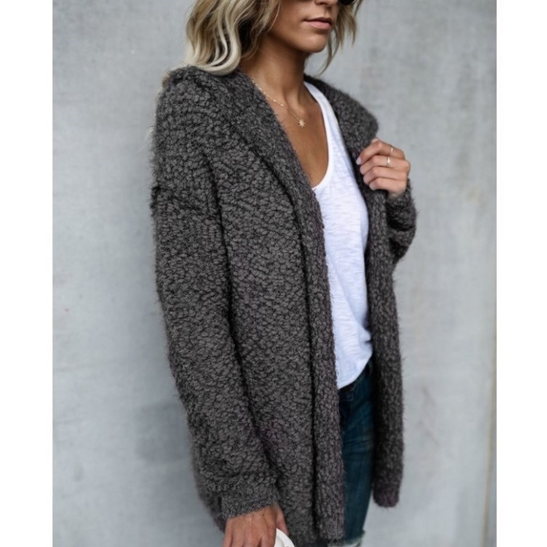 Kvinders hættecardigan top frakke_voghion.com