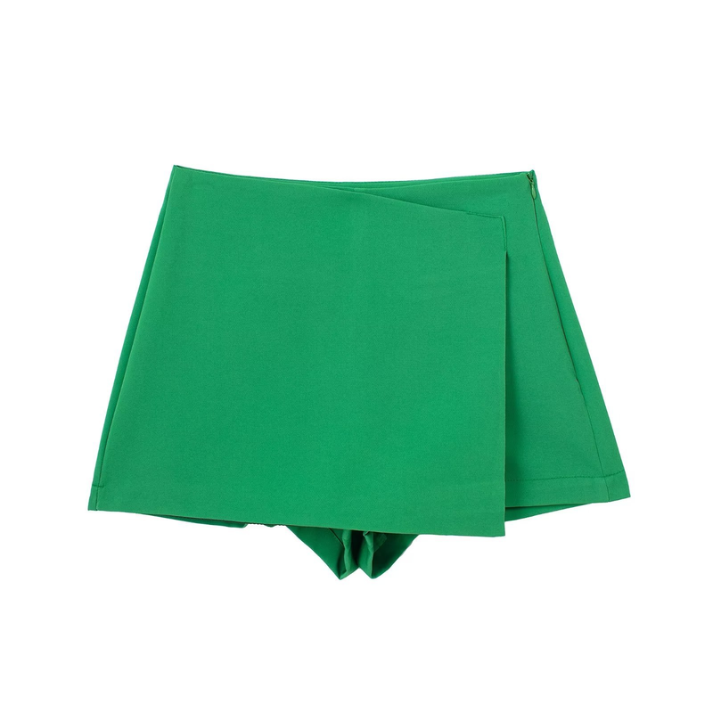 Womens' clothes new fashion solid color asymmetric slim culottes women's shorts A8YS7135_voghion.com