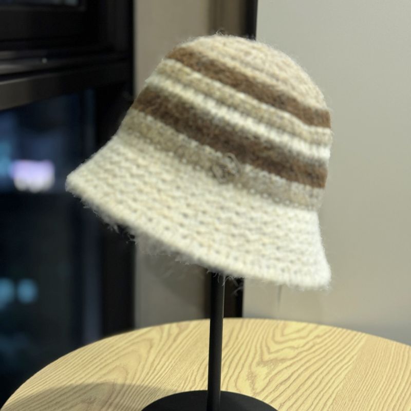 Nuova protezione per le orecchie in maglia da pescatore per donna, autunno e inverno, elegante secchiello in lana calda che snellisce il viso in stile giapponese_voghion.com