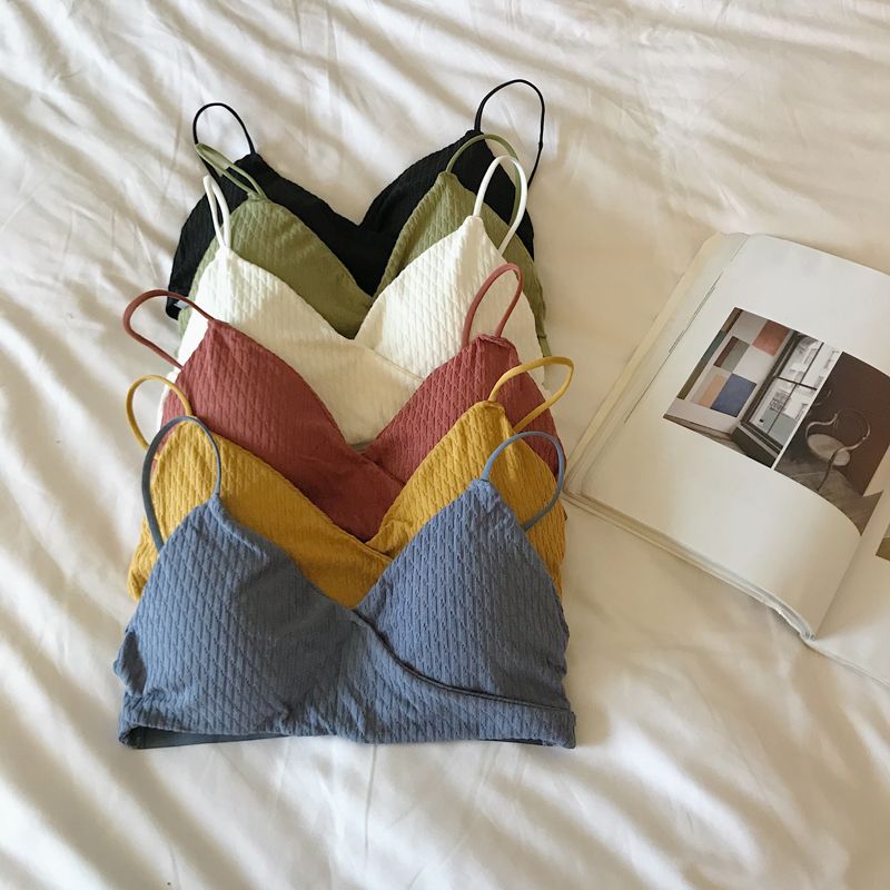 Niche Push-up Wireless Bra With Cross Design_voghion.com