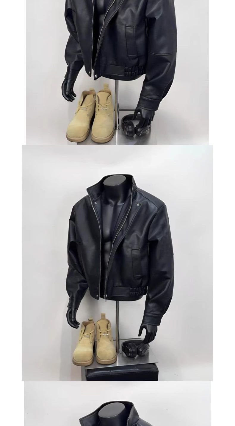 American Brown Herren Herbst und Winter Maillard PU Lederjacke Cooles Motorrad Outfit Trendy_voghion.com