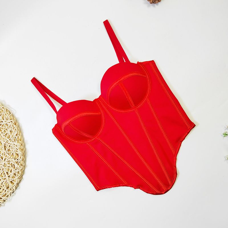 Europäeschen an amerikanesche Street Style onregelméissege Fëschgrat-BH Bannendran Uewerflächenträger weibleche Kierper verengt schéint Réck Tube Top_voghion.com