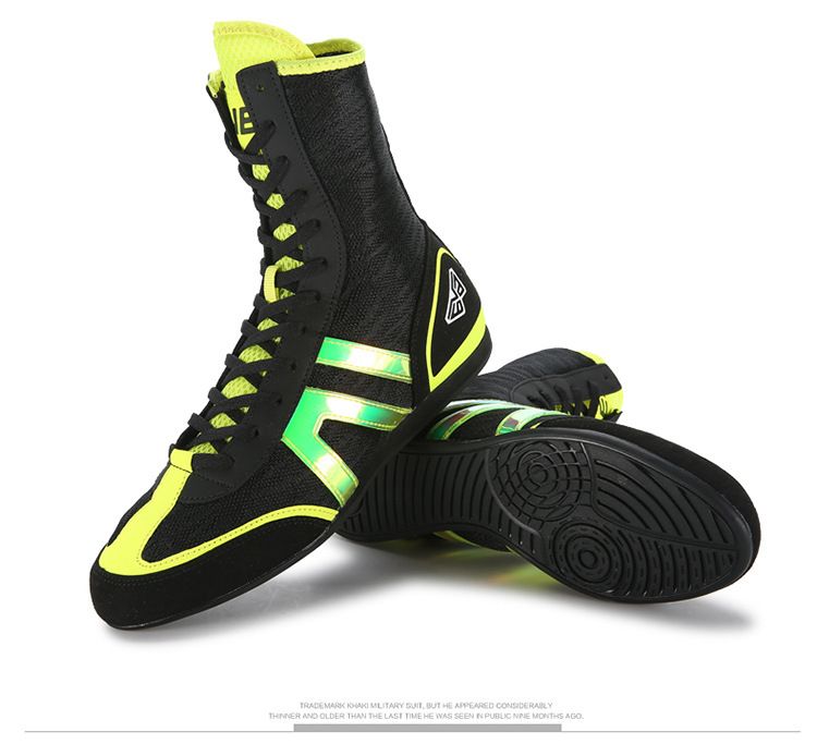 Sapatos unissex, calçados de boxe, cano alto, treinamento de luta, calçados de luta livre, academia interna, homens e mulheres, calçados de treinamento abrangentes, calçados de luta para competição_voghion.com