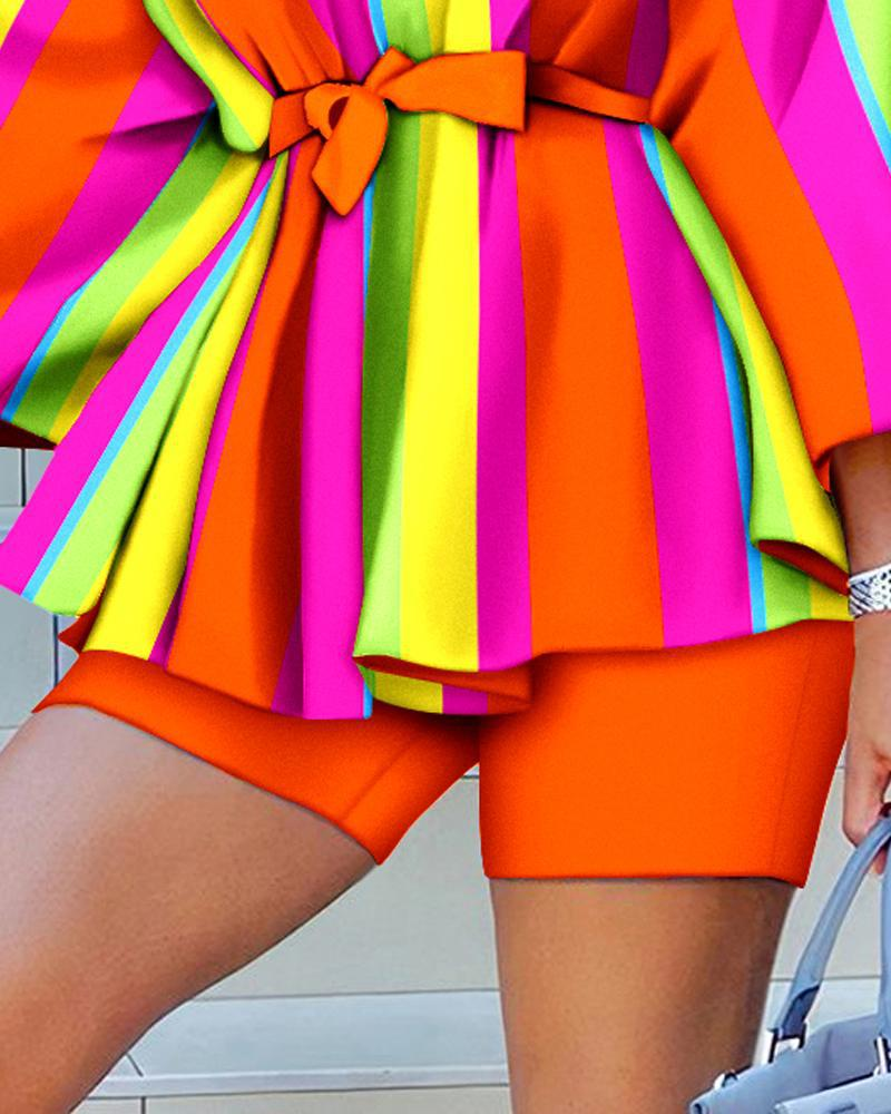 One shoulder fashion printed shorts suit_voghion.com