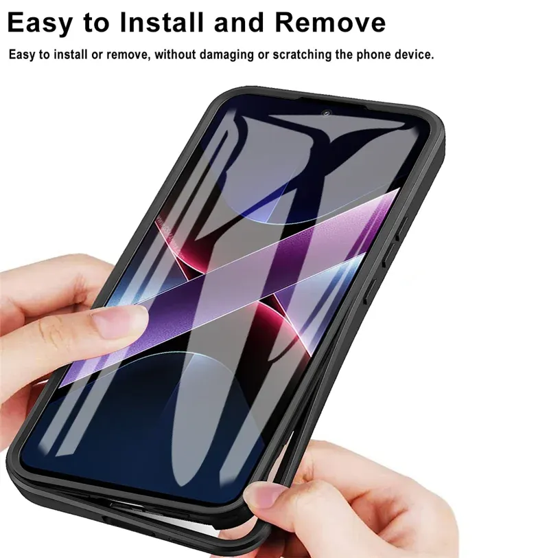 3IN1 360° Screen Protector Transparent HD Case For Note 14/13 Pro Plus 4/5G POCO X7 X6 F7 F6 M6 Plus 5G C75 C65 Phone Back Cover_voghion.com