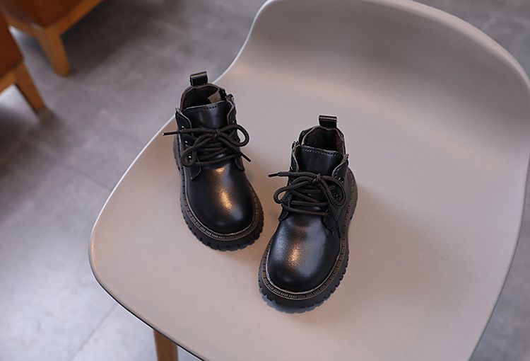 Children's Martin boots 2024 autumn and winter new item, simple boys' short boots, little British style girls' leather_voghion.com