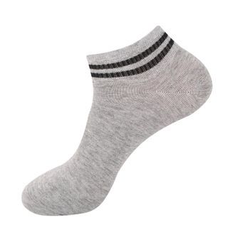 2025d Mesh Boat Cotton Women's Socks Unisex Solid Color Black White Gray Two Stripes Men_voghion.com