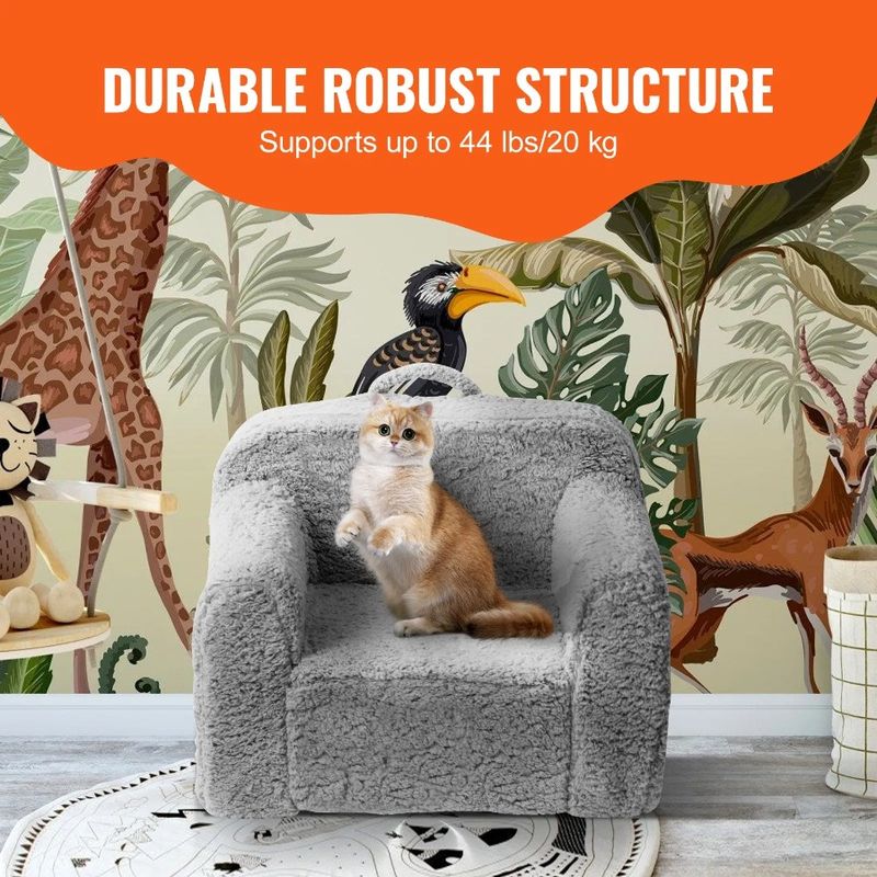 Couch Sherpa Sofa SnugglySoft Chair Bedroom Reading Highdensity Fabric With Sponge Armchair 25D Playroom And Toddler For_voghion.com