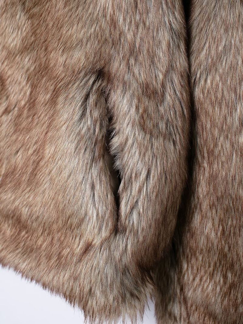 Damenbekleidung, modischer Old Money Style, Vintage-Stil, warmer Kunstpelz-Jackenmantel mit Kunstpelzjacke, Vintage-Stil, modische Oberbekleidung_voghion.com