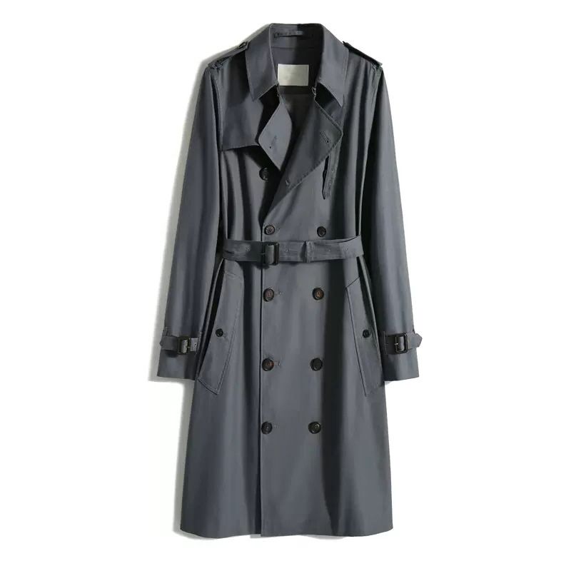New Cotton Classic Hepburn Style Mid-Length Trench Coat For Women Spring And Autumn_voghion.com
