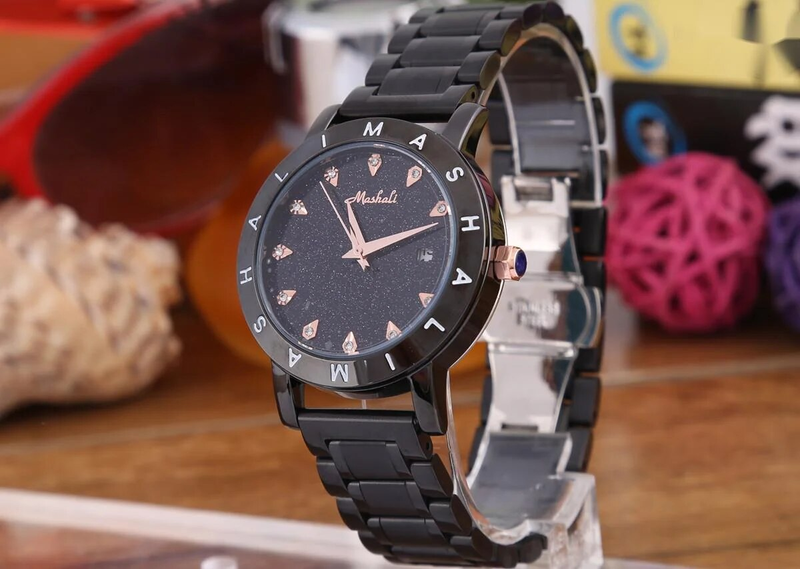 Mary/Full Sky Star Diamond Solid Color Acciaio Donna Orologio Casual Moda Quarzo Versatile con Doppio Pulsante_voghion.com