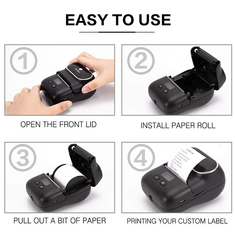 M110 Home Handheld Mini Bluetooth Thermische Printer (Wit)_voghion.com