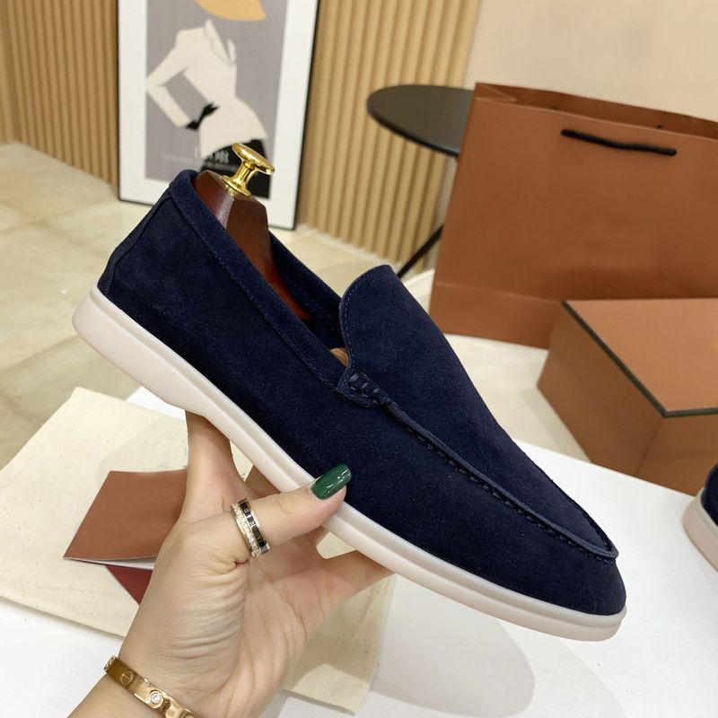 High Version Men's Slip-On Sheepskin Flat Casual Lazy Loafers Women's Large Size Shoes_voghion.com