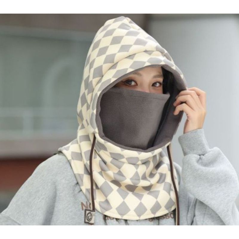 Warme Kopfbedeckung Schal Integrierte Mütze Herren Winter Verdickte Skifahren Reiten Elektrofahrrad Gesichtsmaske Winddichte Kapuze Für Damen_voghion.com