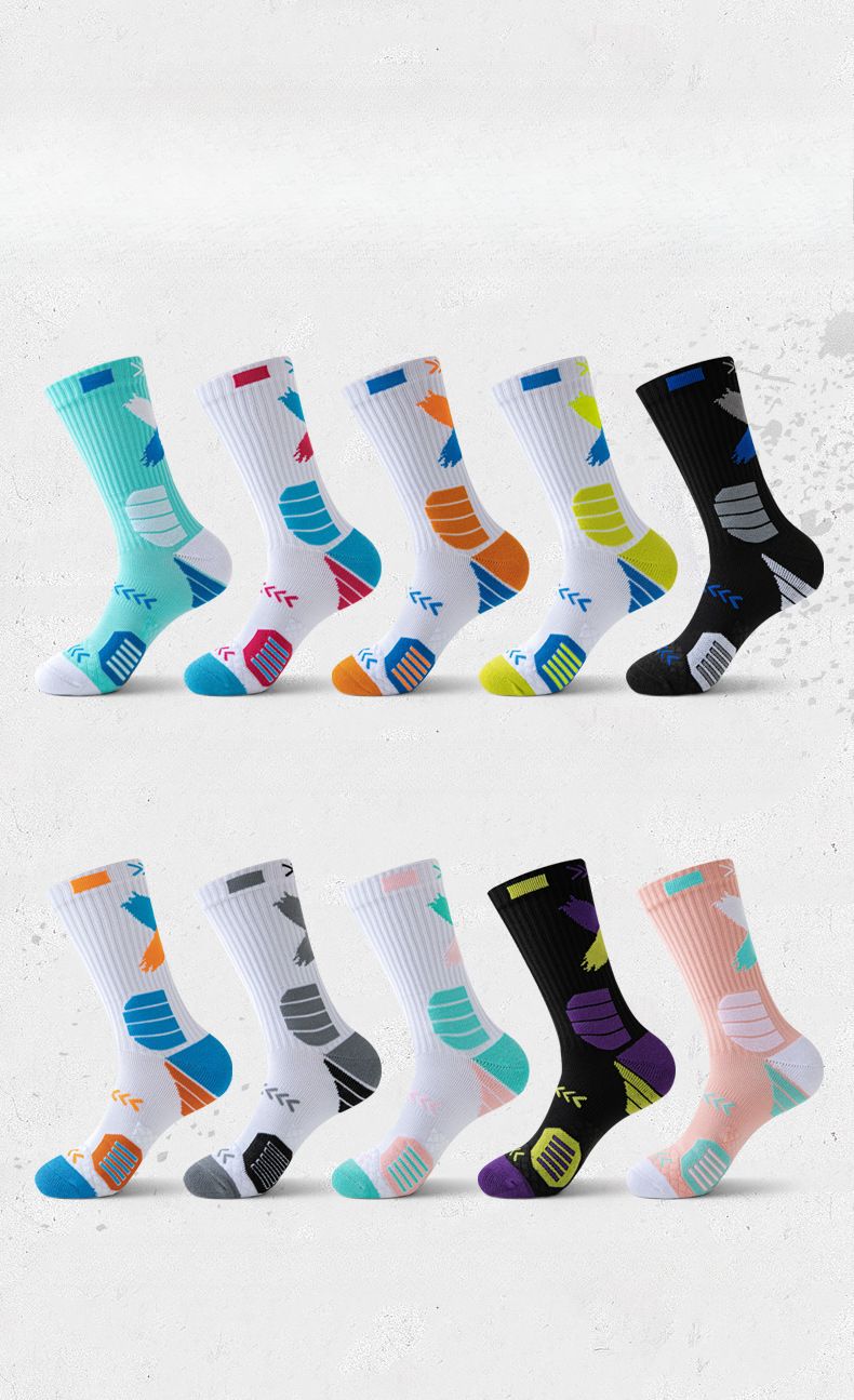 Basketball Socks Men's Medium And High Tube Autumn And Winter Towel Bottom Thickened Non-slip Socks Shock-absorbing Socks High-top Sports Running_voghion.com