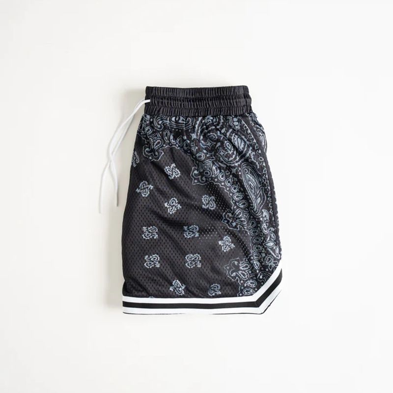 American Style Summer Digital Print Paisley Basketball Sports Men's Running Training Beach Shorts_voghion.com