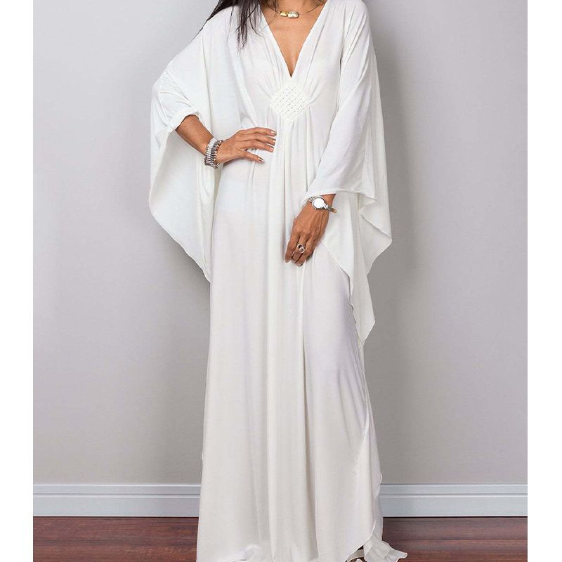 Hafif, Nefes Alabilen, Uzun Kollu, Yan Yırtmaçlı, Tığ İşi Kimono Plaj Örtüsü - Kadınlar İçin Çok Yönlü, Güneş Korumalı, Bol Kesim Bikini Örtüsü_voghion.com