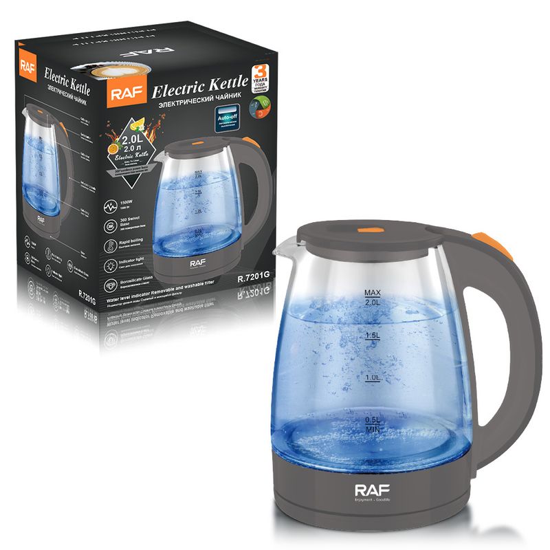 RAF Grenzüberschreitender europäischer Standard Glas Home Elektrischer Wasserkocher mit automatischer Abschaltung Gesundheit Großhandel R.7201_voghion.com