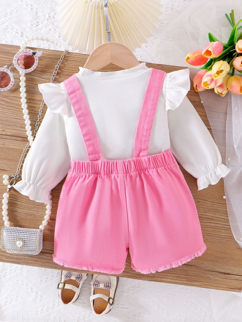 Saldi autunnali per mamma e bambini, completo da bambina con maniche lunghe e anti-strisce, tuta rosa e due pezzi._voghion.com