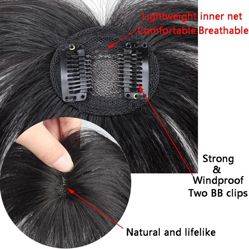 Fake 3D French Air Synthetic Fringe Clip on Extension Invisible Hair Bangs Wig Piece_voghion.com