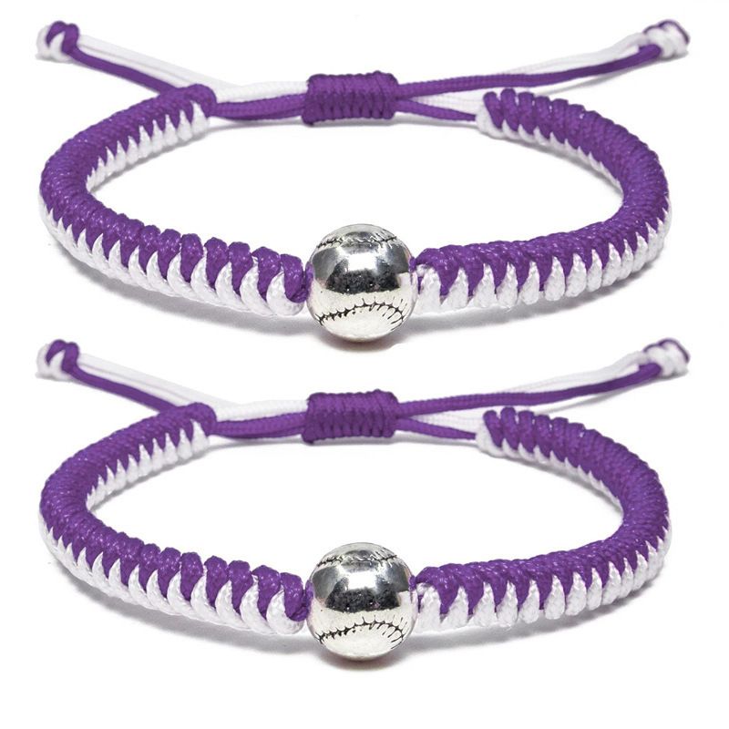 Neu Handgemachte Einstellbare Wachs Seil Gewebt Baseball Armband Paar Stil Schmuck_voghion.com
